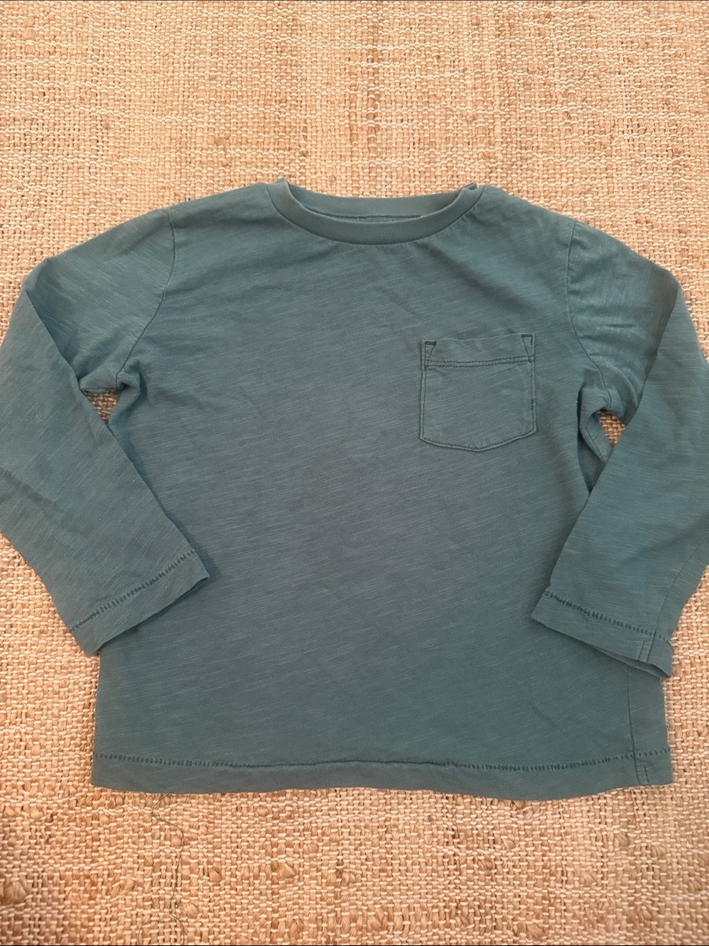 Mini Boden Everyday Long Sleeve T-Shirt, Spruce Green 2-3Y